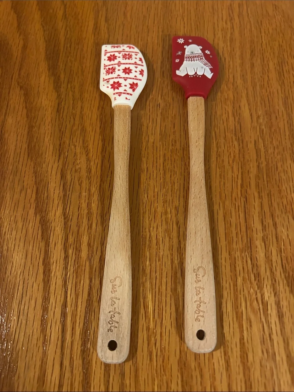 Sur La Table Set of two Winter / Holiday Snowflake & Polar Bear Mini Spatulas